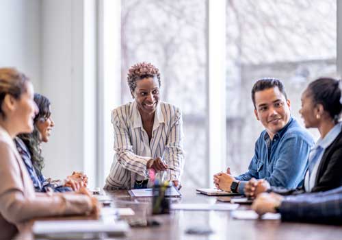 Smiling-Casual-Business-Meeting8-500x350 Emotional Intelligence Model